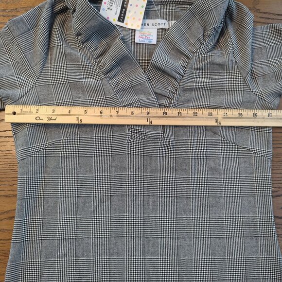 Gretchen Scott Dress black white size 0 / 2 Shrimp Wall Street Ruff Neck - Picture 15 of 16